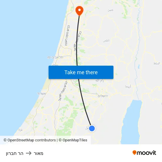 הר חברון to מאור map