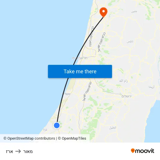 ארז to מאור map