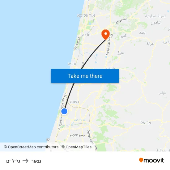 גליל ים to מאור map