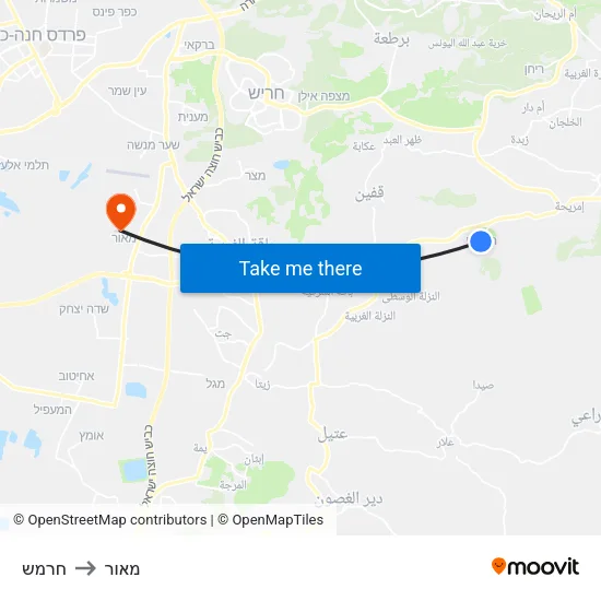 חרמש to מאור map