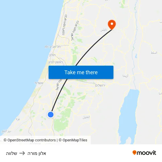שלווה to אלון מורה map