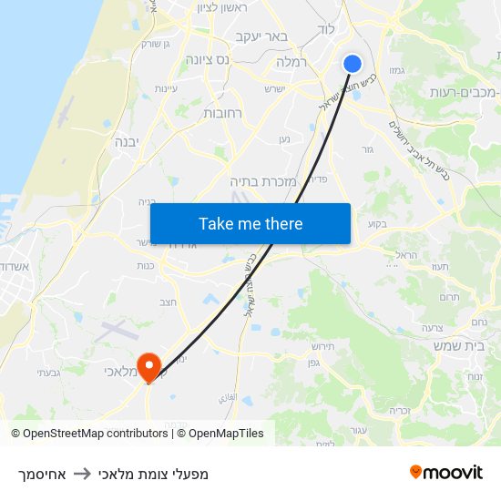 אחיסמך to מפעלי צומת מלאכי map