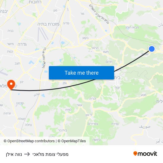 נווה אילן to מפעלי צומת מלאכי map