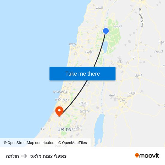 חולתה to מפעלי צומת מלאכי map