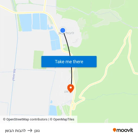 להבות הבשן to גונן map