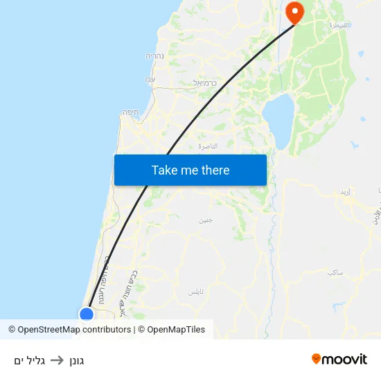 גליל ים to גונן map