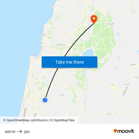 חרמש to גונן map