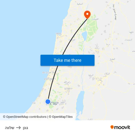 שלווה to גונן map