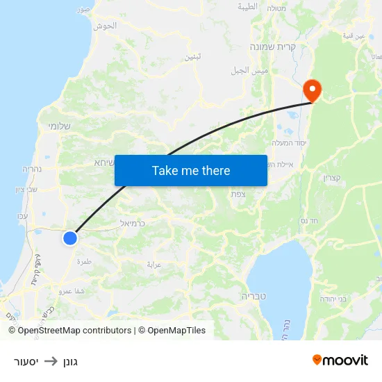 יסעור to גונן map