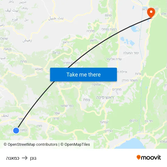 כמאנה to גונן map