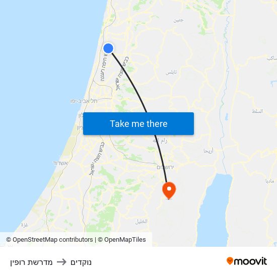 מדרשת רופין to נוקדים map