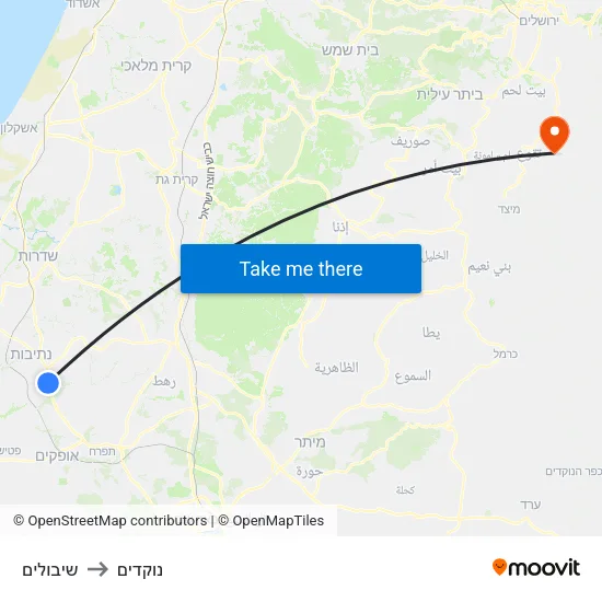 שיבולים to נוקדים map