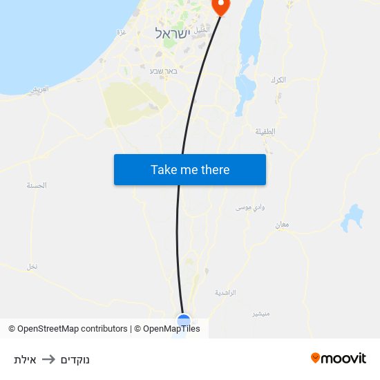 אילת to נוקדים map