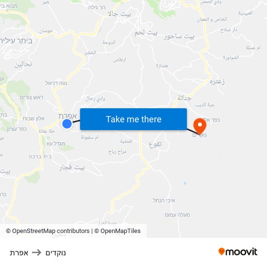 אפרת to נוקדים map