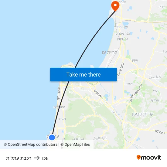 רכבת עתלית to עכו map