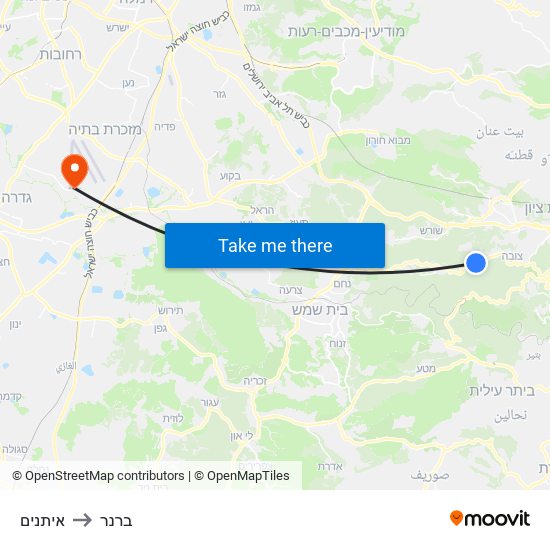 איתנים to ברנר map