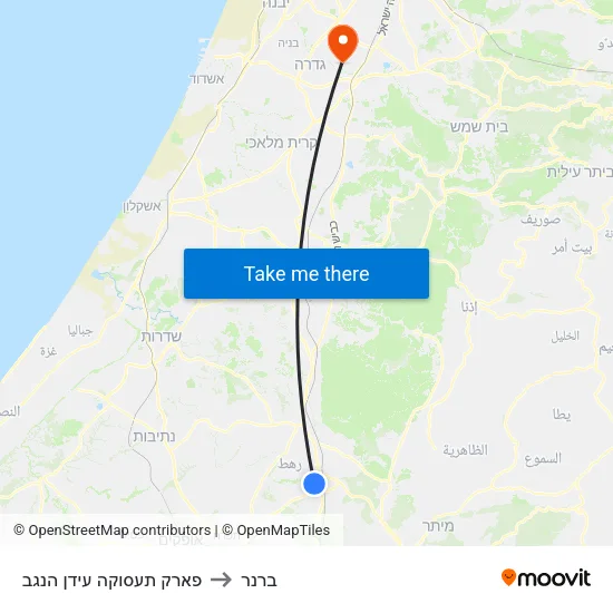 פארק תעסוקה עידן הנגב to ברנר map