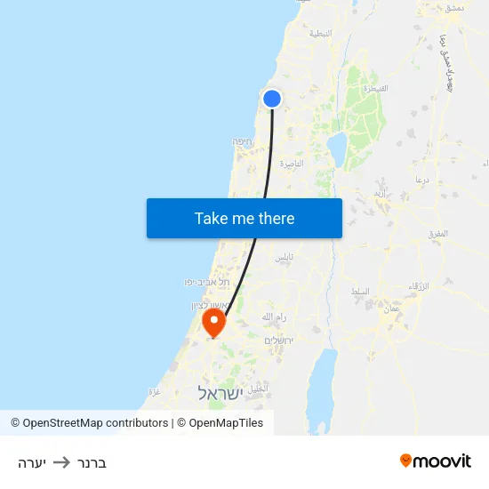 יערה to ברנר map