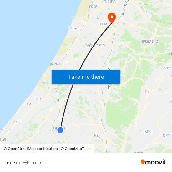 נתיבות to ברנר map