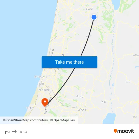 ניין to ברנר map