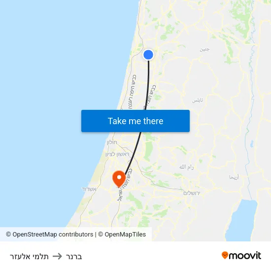 תלמי אלעזר to ברנר map