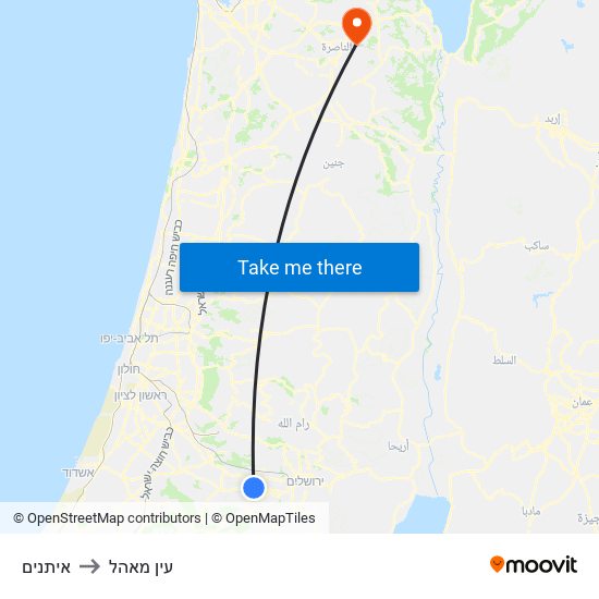 איתנים to עין מאהל map