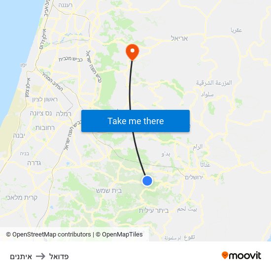 איתנים to פדואל map