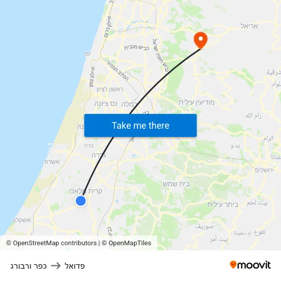 כפר ורבורג to פדואל map