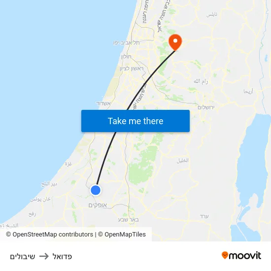 שיבולים to פדואל map