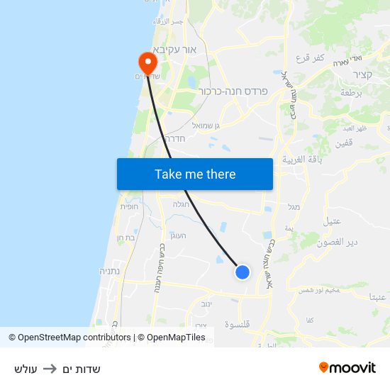 עולש to שדות ים map