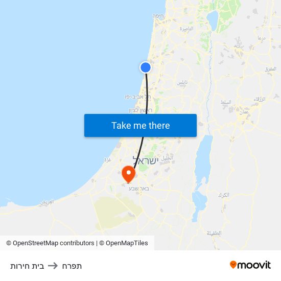 בית חירות to תפרח map