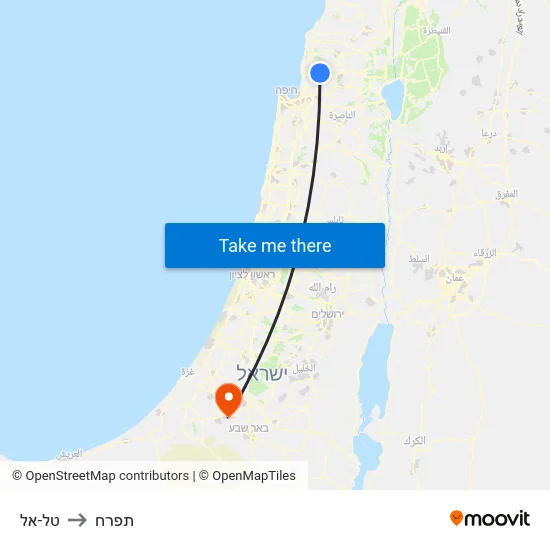 טל-אל to תפרח map