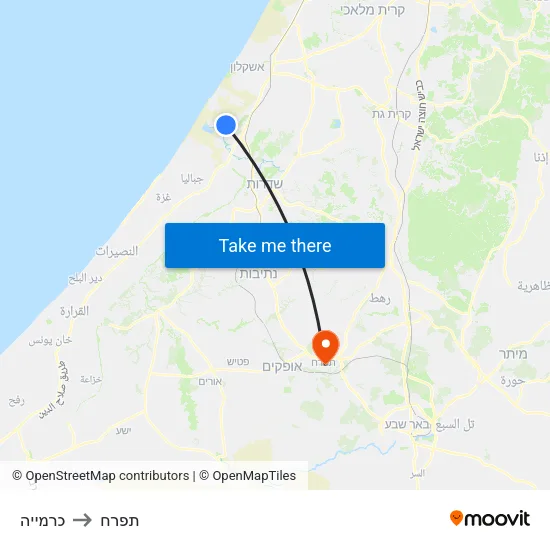 כרמייה to תפרח map