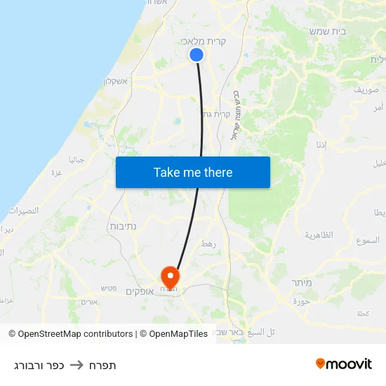 כפר ורבורג to תפרח map
