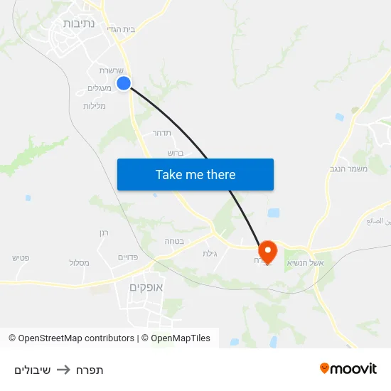 שיבולים to תפרח map