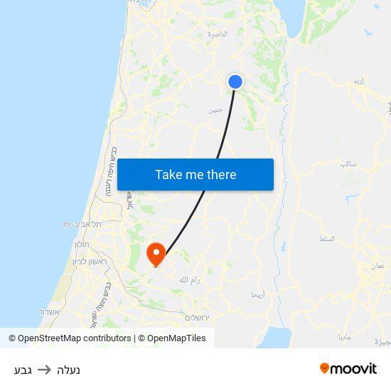 גבע to נעלה map