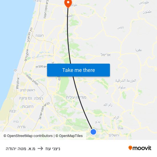 מ.א. מטה יהודה to ניצני עוז map