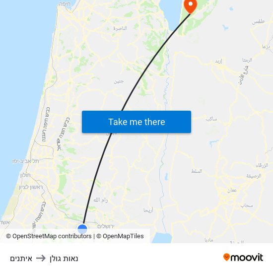 איתנים to נאות גולן map