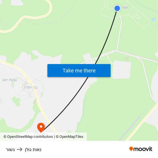 גשור to נאות גולן map
