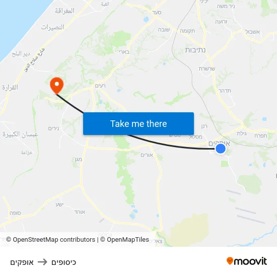 אופקים to כיסופים map