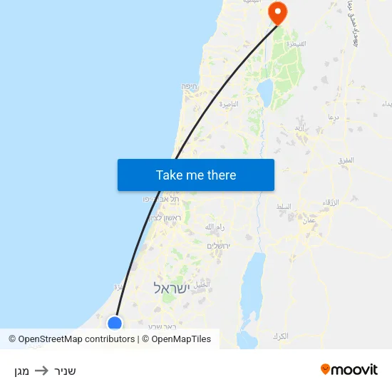 מגן to שניר map