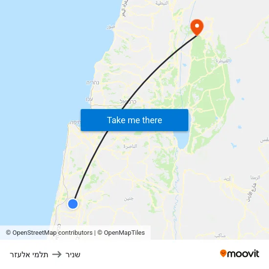 תלמי אלעזר to שניר map