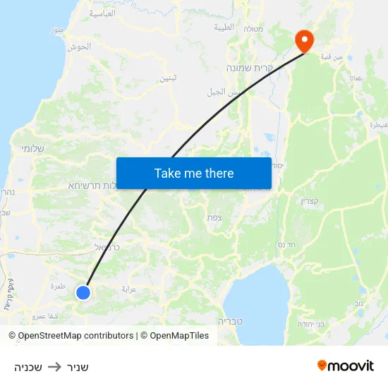 שכניה to שניר map