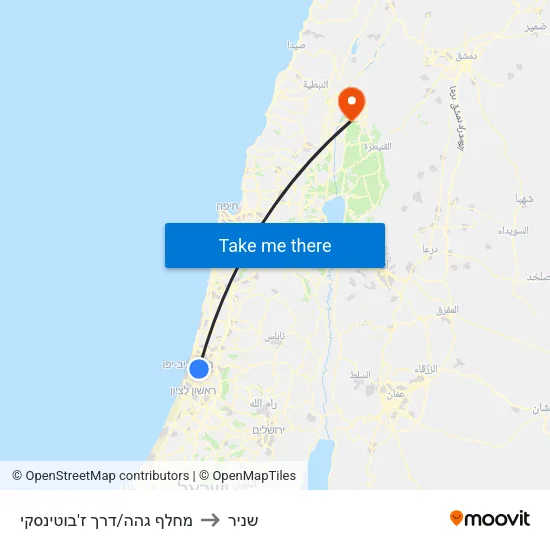 מחלף גהה/דרך ז'בוטינסקי to שניר map