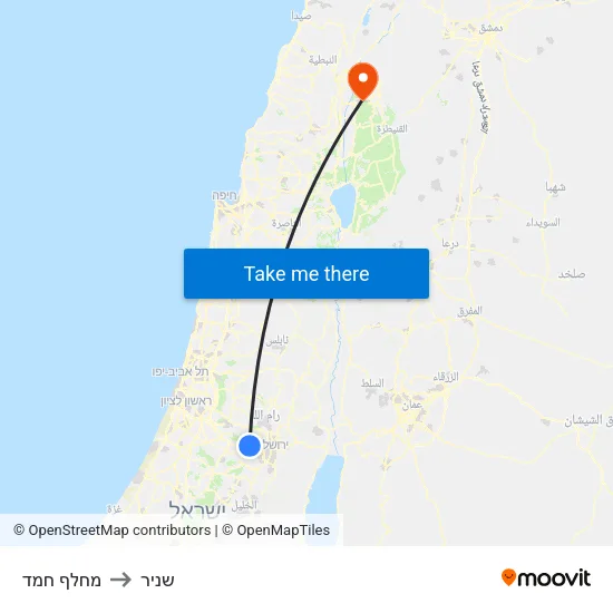 מחלף חמד to שניר map