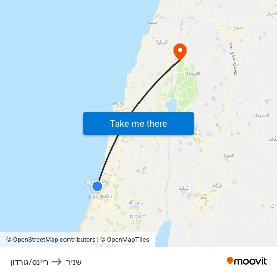 ריינס/גורדון to שניר map