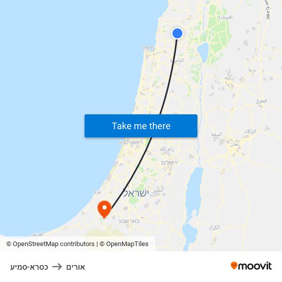 כסרא-סמיע to אורים map