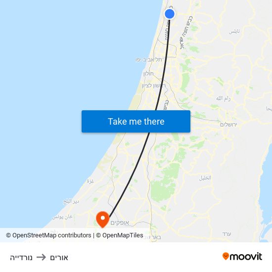 נורדייה to אורים map