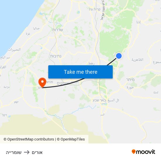 שומרייה to אורים map