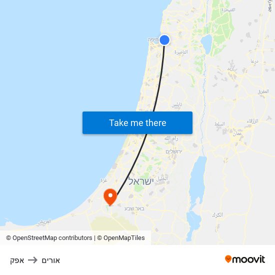 אפק to אורים map